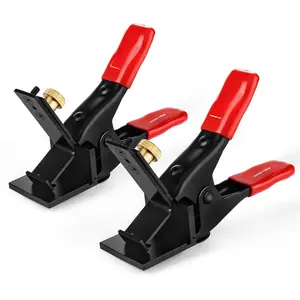 RED 1 Pair XL JAG Clamp, Mason Line Clamps, Adjustable Brick Laying Tools for String Line