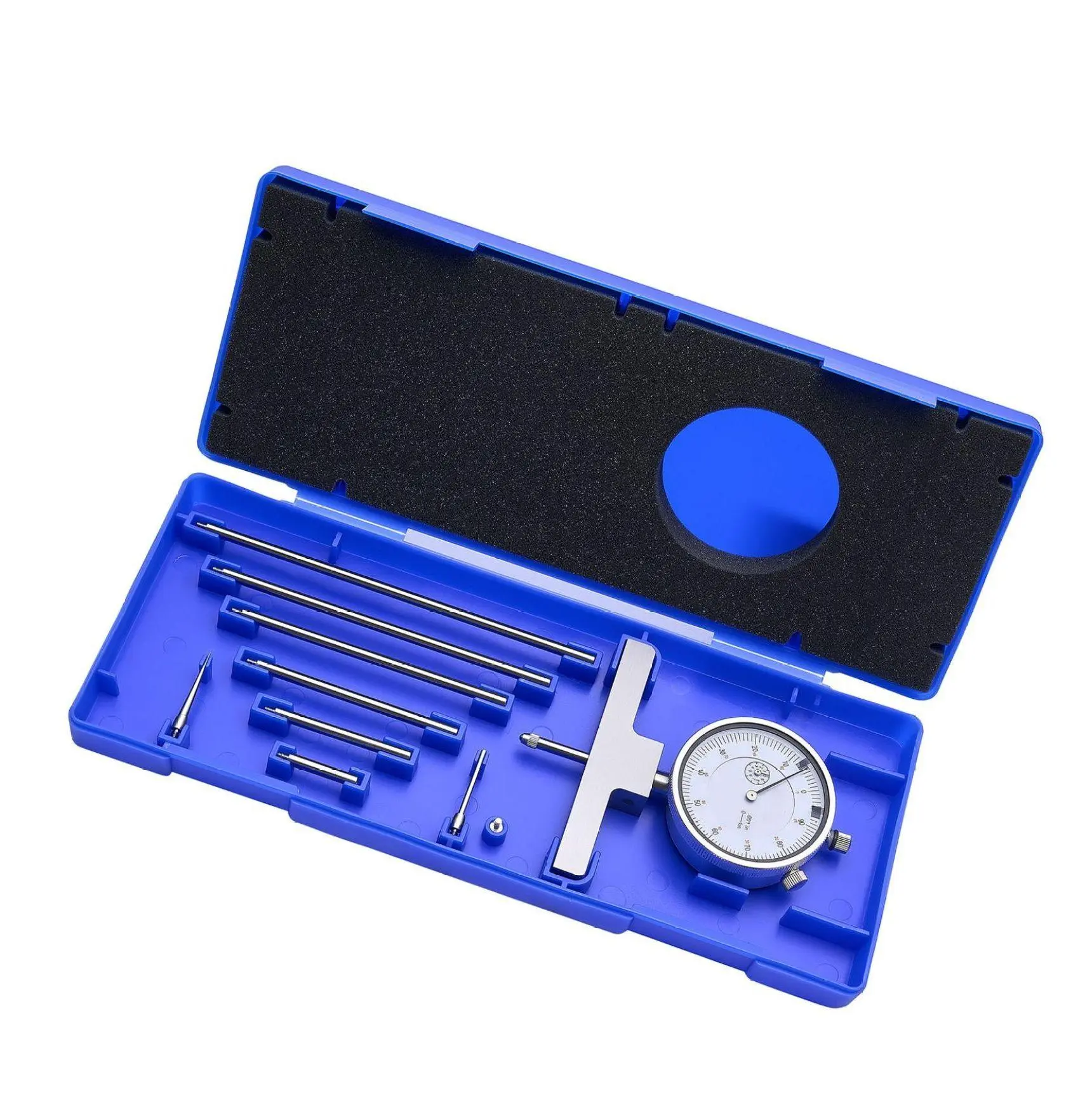 Depth Micrometer 0-22", 0.001" Resolution - Precision Gauge with 4 Anvils & 6 Rods - Measuring Tool for Groove, Step, Hole, Industrial & Workshop Use No 0-22 inch