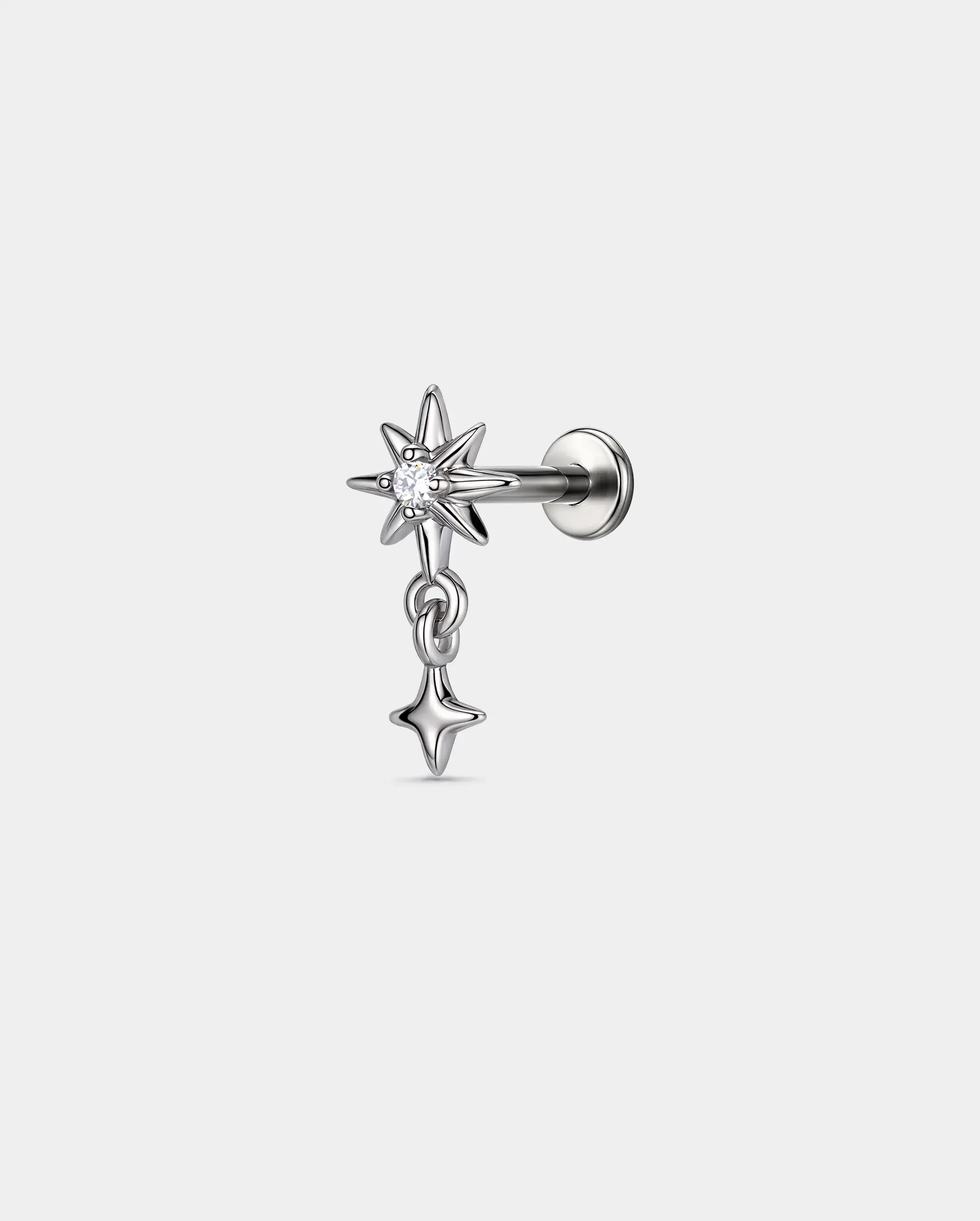 Titanium CZ Star Cartilage Stud