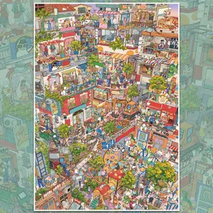 Busy Town Corner Landscape Scenery Stickers, City Corner Street View Scenes, DIY Journal Scrapbook Decorative Stickers for Craft Art