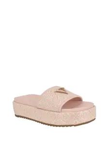 GUESS Female Longoh Raffia Platform Slide Sandals