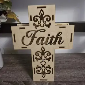 Laser Cut Faith Cross with Fairylights