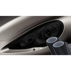 Dark Air-Tint Self-Adhesive Headlight Tinting Vinyl 12in by 24in 2-Roll Pack (Dark Black)