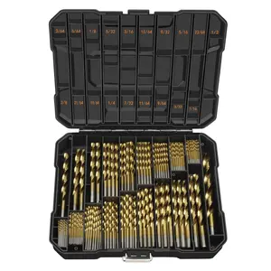 Titanium Drill Bit Kit Set 230 Pieces Coated HSS Conventional 135 °   Tip High Speed Steel for Wood/Cast Iron/Plastic/Fiberglass from 3/64inch up to 1/2 Inch,