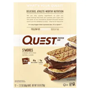 Quest Nutrition Protein Bar, S'mores, 12 Bars, 2.12 (60 g) Each