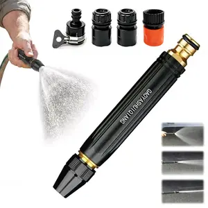 Heavy Duty Adjustable Twist Hose Nozzle Jet Sweeper, High-Pressure Water Gun for Car & Garden Cleaning, Home Car Wash & Garden Sprayer (Note: Connecting water pipe diameter is relatively small)