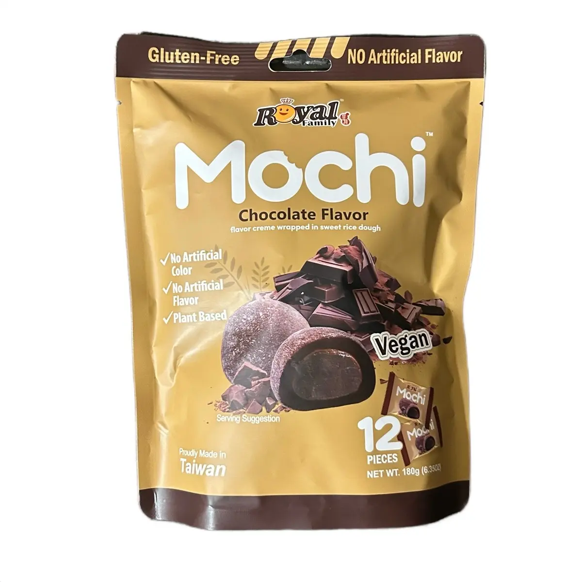 Royal Family Mochi Chocolate Flavor 180g - Rice Cake with Cream Filling - Sweet Snack Candy Dessert japanese snacks