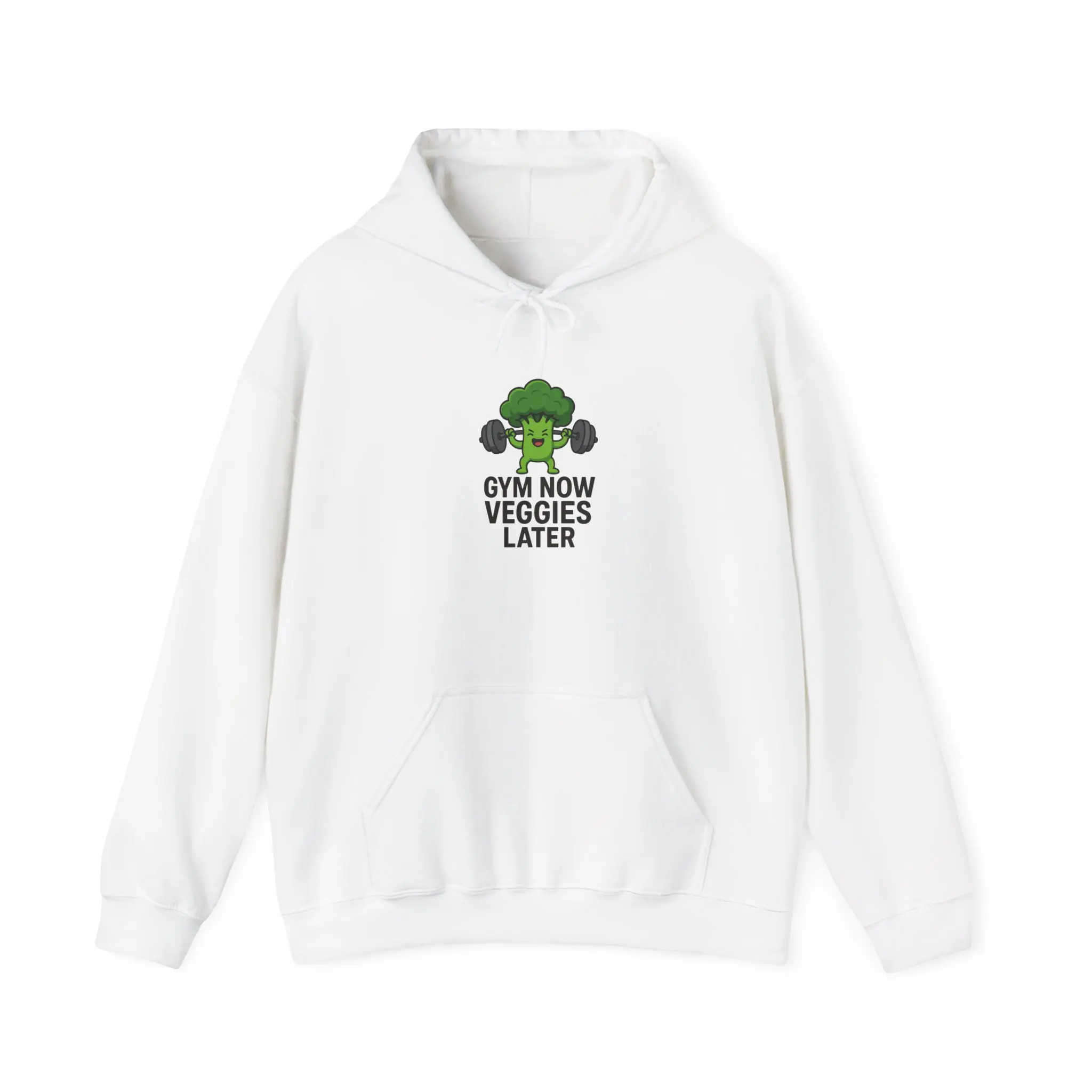 Broccoli Lifting Weights Gym Now Veggies Later Hoodie