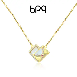 Bpq love letter necklace pendant S925 silver ladies envelope romantic gift necklace