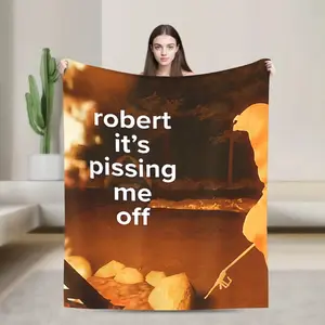 Marcus The Worm Robert Meme Blanket Picnic Flannel Throw Blanket for Couch Chair Sofa Bed Warm Soft Customized Quality Bedspread