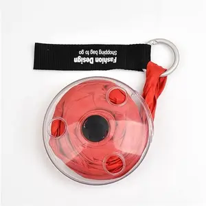 1PC Foldable Reusable Shopping Bag with Storage Box & Lock, Large Capacity Rollable Design, Space-Saving Round Disc Portable Eco Tote Bag