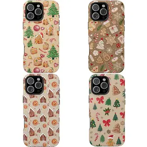 Cute Gingerbread Winter Phone Case | Cozy Cookie House & Tree Pattern | Aesthetic Festive Season Cover for iPhone & SamsungFits iPhone 17 Series & Samsung S25 / S23 / S22 / S21 Models | Festive Cozy Style 2025