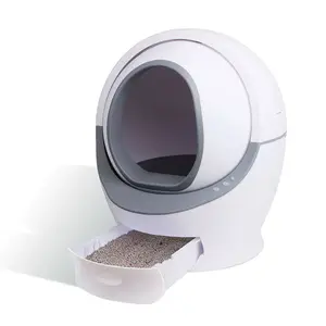 PetGooo Self Cleaning Cat Litter Box,Anti-Pinch Design Automatic Cat Litter Box,Extra Large for Multiple Cats,Removable Easy Clean Auto Litter Box