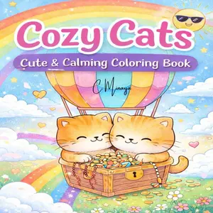 Cozy Cats: Cute & Calming Coloring Book by C Minaya - Relaxing Pages with Adorable Cats for Unwind and De-stress