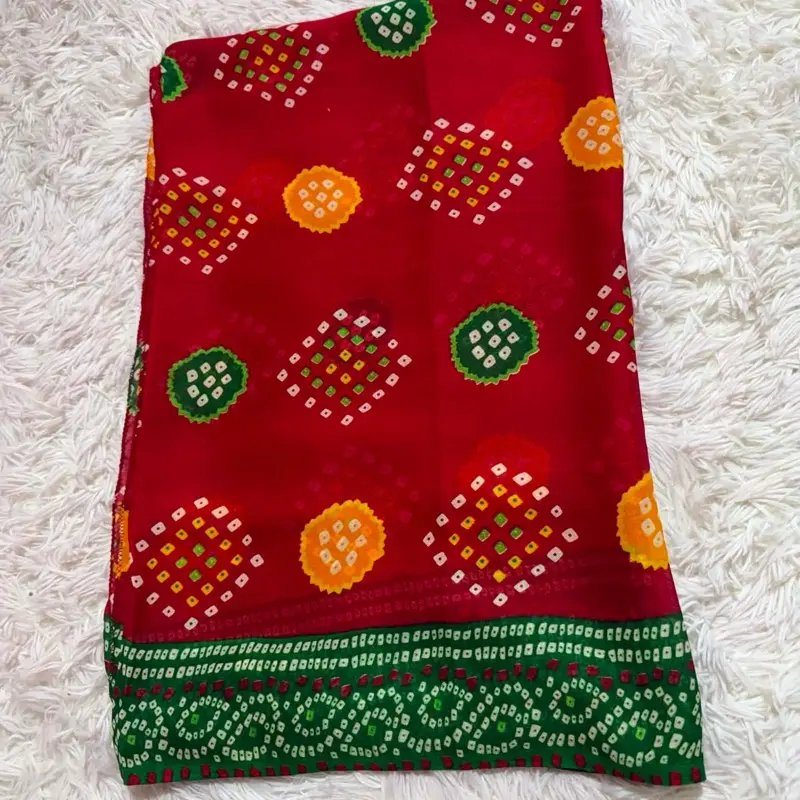 Premium Quality Ciffon Saree with Picco Falls, Ideal for Festival Groupings and Gifting