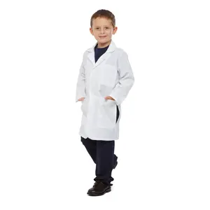White Lab Coat For Kids - Doctor Play Costume with Front Pockets - Perfect for Career Day, Halloween, Pretend Play & School Dress-Up – Unisex Cosplay