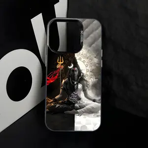 Shiva God Yin Yang Meditation Illustration Phone Case, Anti-Slip Large Hole Shockproof Cover for iPhone Series