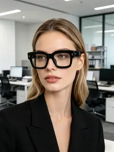 European and American Oversized Square Sunglasses, Glossy Black Frame Clear Lenses, Retro Trendy Shades, Stylish Versatile Eyewear for Street Style, Travel, Beach Vacation, Dating, Going Out and Daily Wear, Birthday Gift