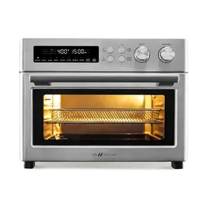 VAL CUCINA Infrared Heating Air Fryer Toaster Oven, Extra Large Countertop Convection Oven 10-in-1 Combo, 6-Slice Toast, Enamel Baking Pan Easy Clean with Recipe Book, Brushed Stainless Steel Finish