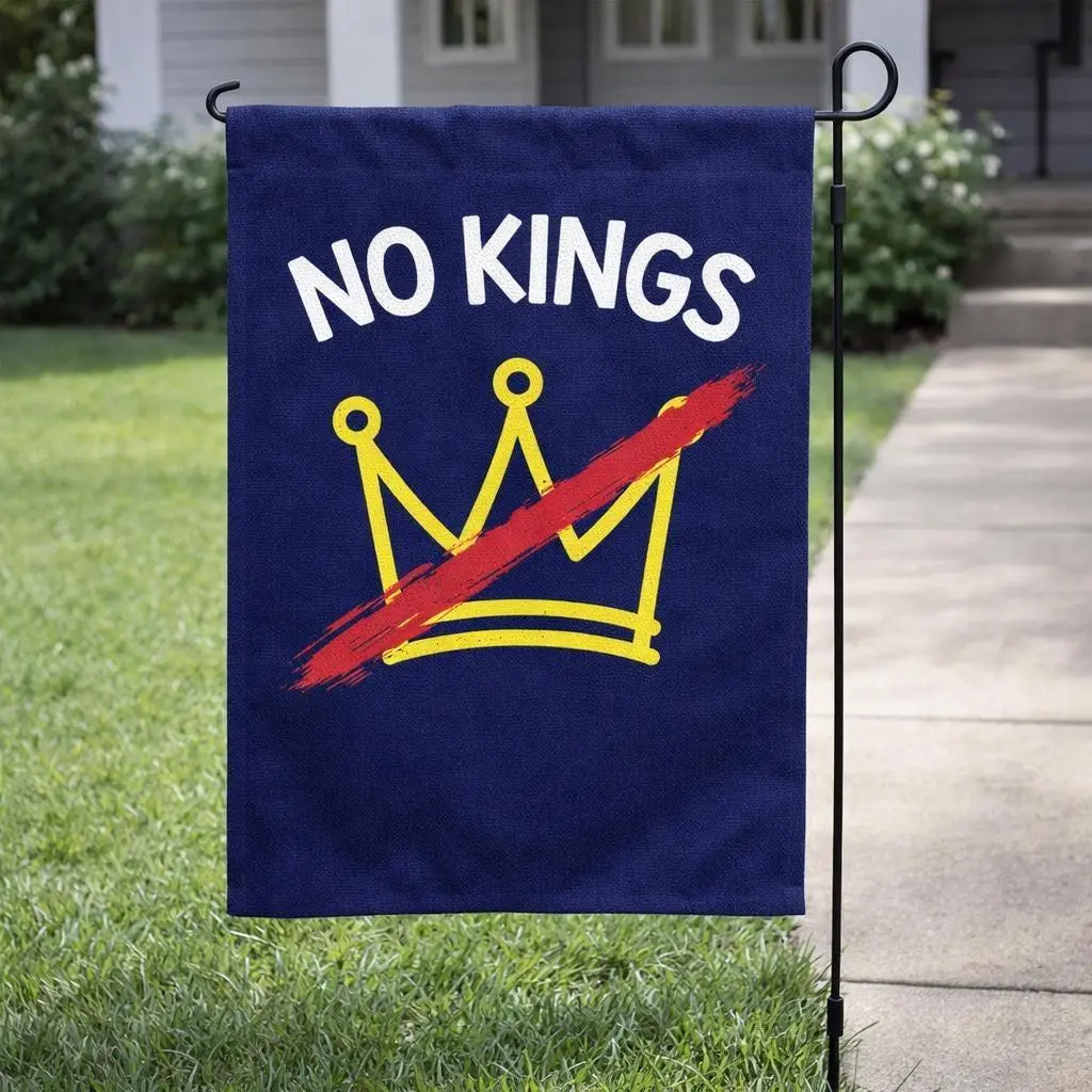 Anti Trump Garden Flag No Kings Protest Flag Anti Fascism Resistance Yard Flag Political Activist Garden Decor Liberal Yard Flag