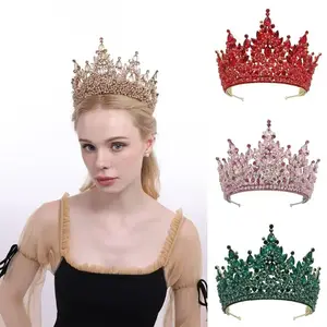 Elegant large crown headpiece, European and American alloy electroplated wedding crown hair accessory