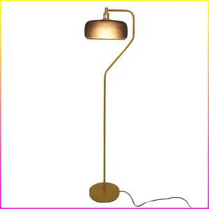 Astris Floor Lamp Black Sprayed and Gold 120V