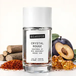 Declassified Crystal Rouge | Long-Lasting Amber Woody Perfume | Saffron, Plum & Amber | 100ml Unisex Eau de Parfum