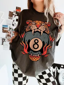 Comfort Color Lucky Leopard Tee, Comfort Colors Traditional Tattoo T 8 Ball Shirt, Grunge Streetwear Vintage Western Lucky Me Shirt Yallternative Aesthetic