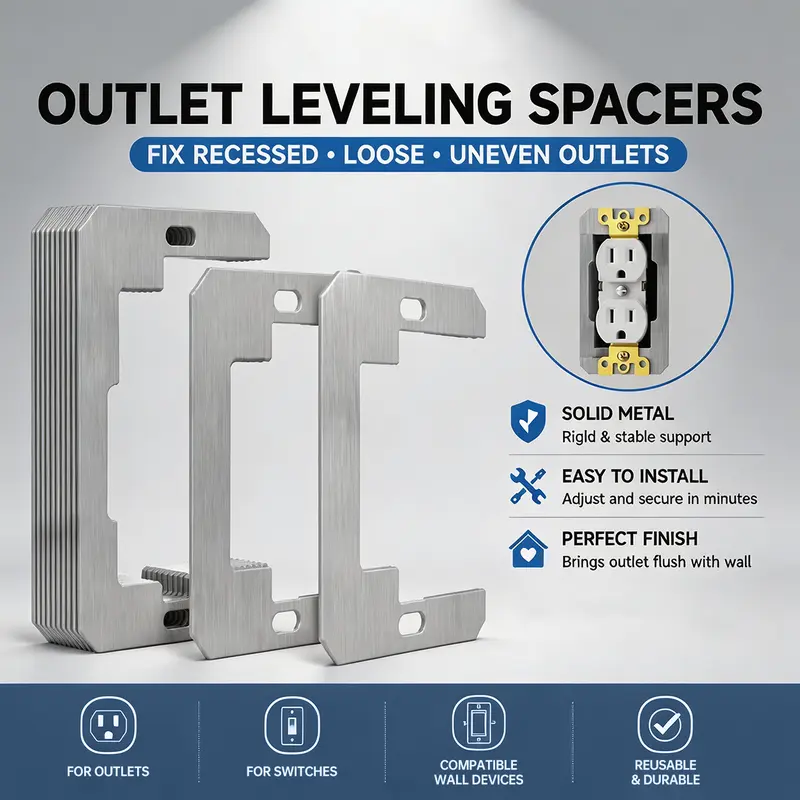 5/10/20 Pcs Wall Plate Spacer,Spacers for Electrical Outlets, Metal Flush Fit Device Leveling Plates for Electrical Outlet Repair, Fix Loose Outlets and Electrical Boxes