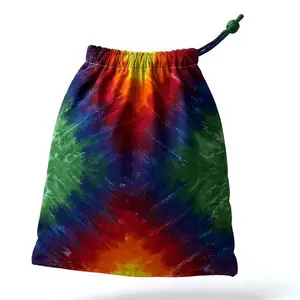 NEW!  Tie Dye Canvas Drawstring Bag 100% Cotton 10" x 14" Hand Dyed Eco Friendly Reusable Gift Bag Machine Washable