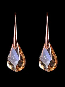 Vintage Long Dangle Drop Earrings for Women, Waterdrop Shape Cubic Zirconia Jewelry Gift, Elegant Geometric Pattern Design, All Seasons Wear