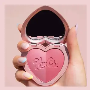 Kim Chi Thailor Blush 04 Cheeky Heart-Shaped Compact with Mirror 7g Blush Duo for Just Kissed Flush