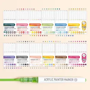 Gradient Color Marker Pen, 9 Counts/set Liquid Acrylic Marker Pen, Student Colored Graffiti Painting Coloring Pen, Art Supplies