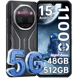 OUKITEL WP55 Pro 5G Rugged Smartphone Unlocked - 48GB+512GB/2TB Android 15 Rugged Cellphones, 6.6''FHD+Display 108MP Rear Camera 11000mAh(33w) Battery Waterproof Phone, IP68/IP69K/NFC/GPS/T-Mobile