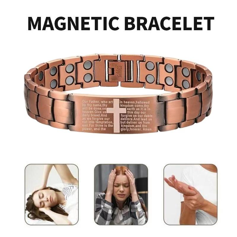 Men's copper bracelet, with a strength three times that of regular products, is made of high-quality copper and features a powerful 3800 gauss magnet. It is mainly used for magnetic therapy and fatigue relief. It is an ideal jewelry gift for men.