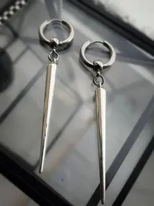 Punk Style Cone-shaped Dangle Earrings, Zinc Alloy Fashionable Jewelry for Women & Men, Trendy All-match & Exquisite Jewelry for Birthday Gift