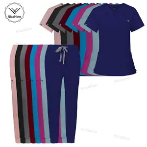 Scrub Nursing Accessories Medical Surgical Gowns Doctor Nurse Special Scrubs Minimalist Solid Color Work Wear Women Men