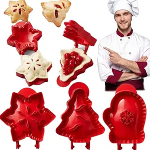 3 Pack Dough Presser Pocket Pie Molds, Party Potluck Hand Pie Molds Christams Tin