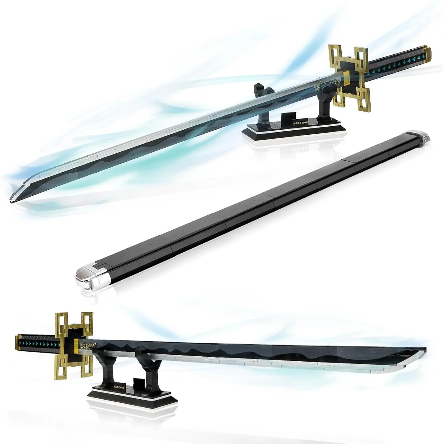 Demon Slayer Tokitou Muichirou Realistic Sword Building Set, 956-Piece ABS Plastic Collectible Toy with 39-Inch Katana, Scabbard, Stand, CPSIA Certified Gift for Anime Fans, Teenage Boys