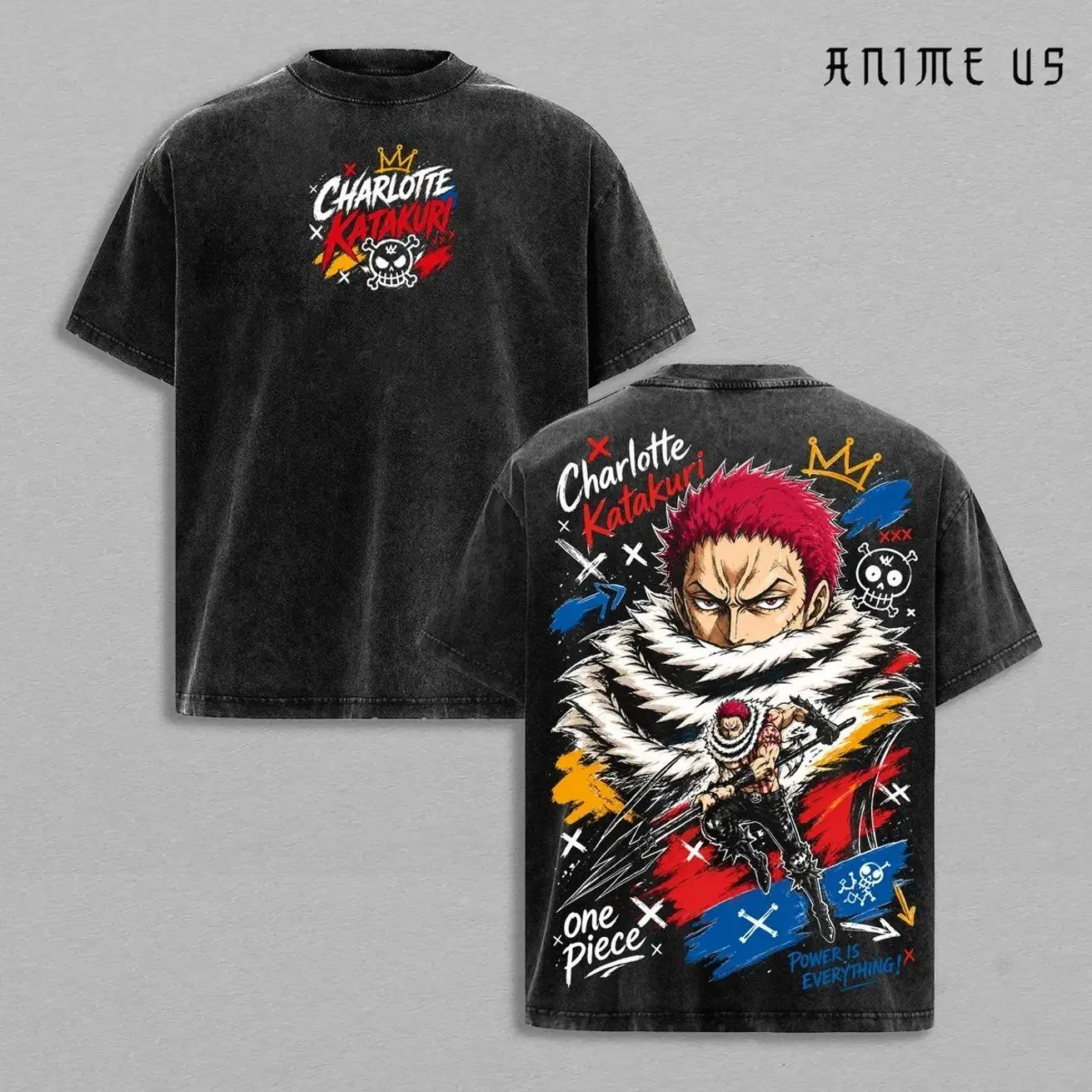 Charlotte Katakuri One Piece Anime Shirt Vintage Graphic Tee Washed Oversized Streetwear T-Shirt Gift For Anime Fans GQ5