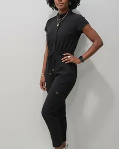 Women's Scrub Uniform Jumpsuit - Comfortable Fit, Pockets, Stretchable Fabric, Traditional Style, Ideal for Womenswear