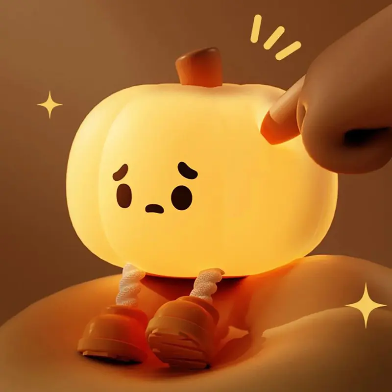Kids' Soft Silicone ABS Dimmable LED Night Light - Battery Powered Light, 3 Brightness Levels, 30-Min Timing, USB Charge, Timer On/Off, 500mAh, 4-6 H Runtime, Nursery Ambient Lighting, Home Decoration Lamp (USB Cable Included)