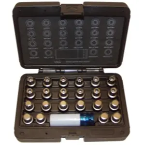 212 MAIN Lock Technology LT4150 Socket Wrench Set (23-Piece) - Socket Combination Tool with Nylon Sleeve for Splined Bolts, Wheel Lock Keys