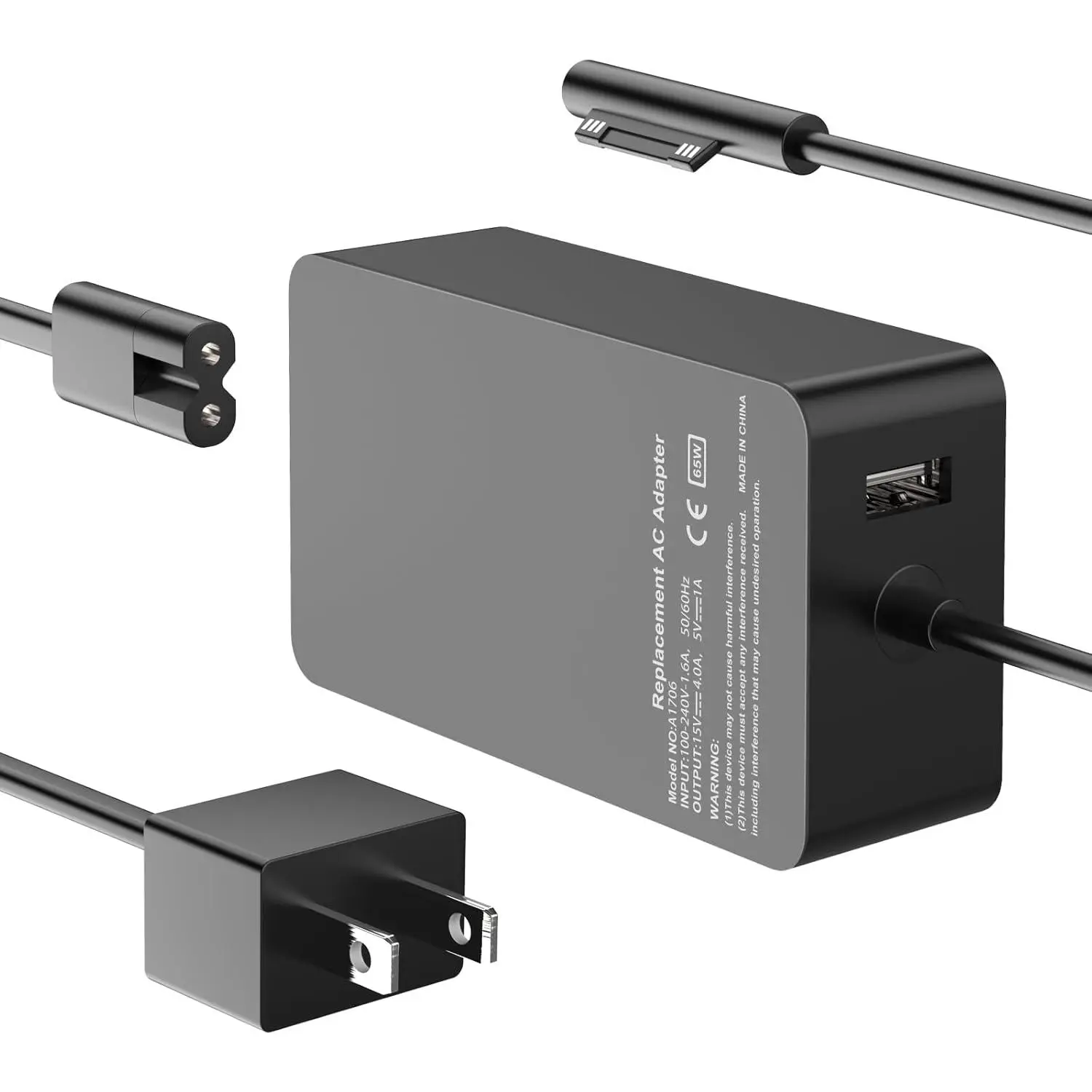 [Upgraded Version] Surface Pro Charger 65W for Surface Pro 3/4/5/6/7/8/9/X Power  Adapter, Compatible for Both  Surface Book Laptop/Tablet,Works with 65W&44W&36W&24W (10 Ft Cord)