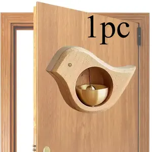 Cute Wooden Happiness Bird Wind Chime (Brass Bell) – Lucky Home/Door Decor With Gentle Ring! Adorable bird shape + shiny brass bell: this "happiness bird" decor brings soft, calming jingles & good vibes to your space!