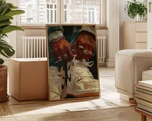 Sneakerhead Art Print, Black Man Wall Art, Printable Sneaker Poster, Hypebeast Male Decor, Sneaker Artwork, Urban Wall Art