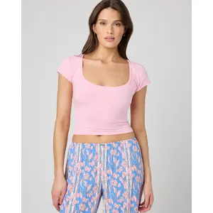 Cotton Modal Ruched Short Sleeve