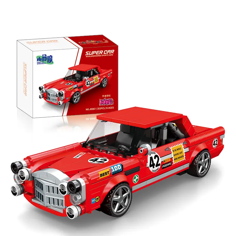 Classic Racing Car Building Block Set - 352pcs Bricks Kit for Building Block Assembly, DIY Collectible Model, Home Decoration, Birthday Gift for Kids Ages 6+