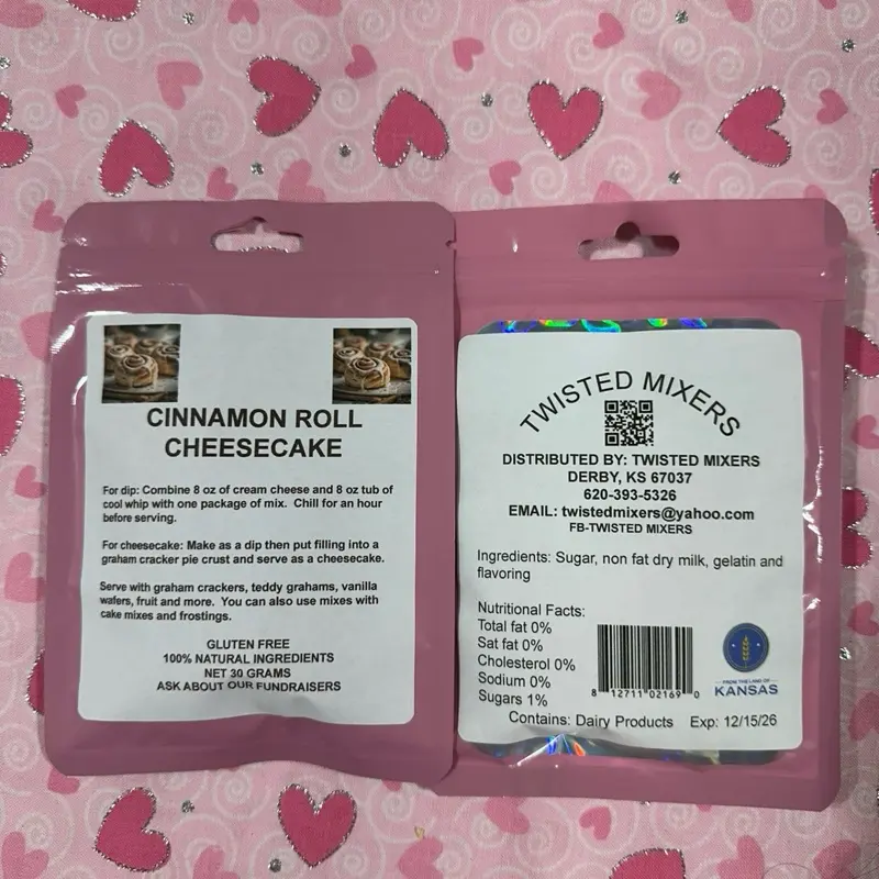 Twisted Mixers Cinnamon Roll Cheesecake Mix Gluten Free 100% Real Ingredients 30 Grams Perfect for Dip or Cheesecake