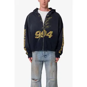 mnml Quiet Zip Up Hoodie - Washed Black